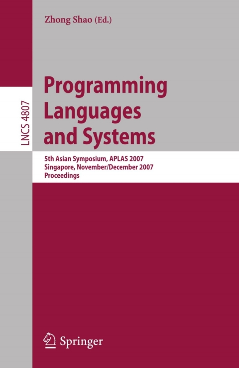 Cover image for book Programming Languages and Systems
