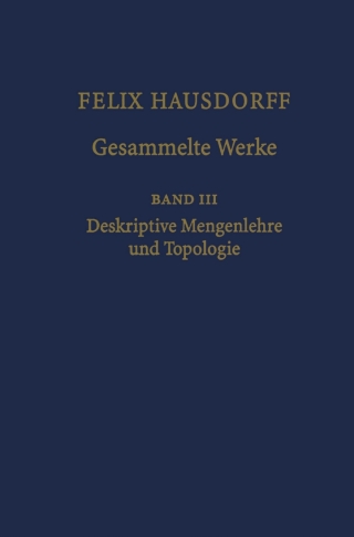 Felix Hausdorff - Gesammelte Werke Band III