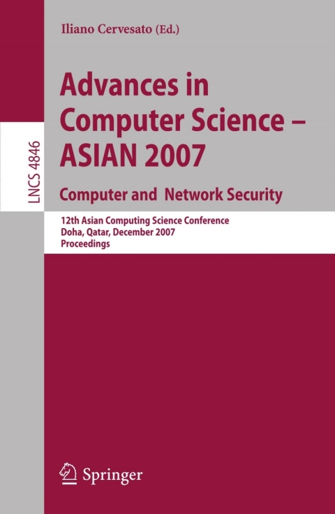 Cover image for book Advances in Computer Science - ASIAN 2007. Computer and Network Security
