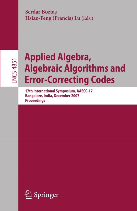 Cover image for book Applied Algebra, Algebraic Algorithms and Error-Correcting Codes