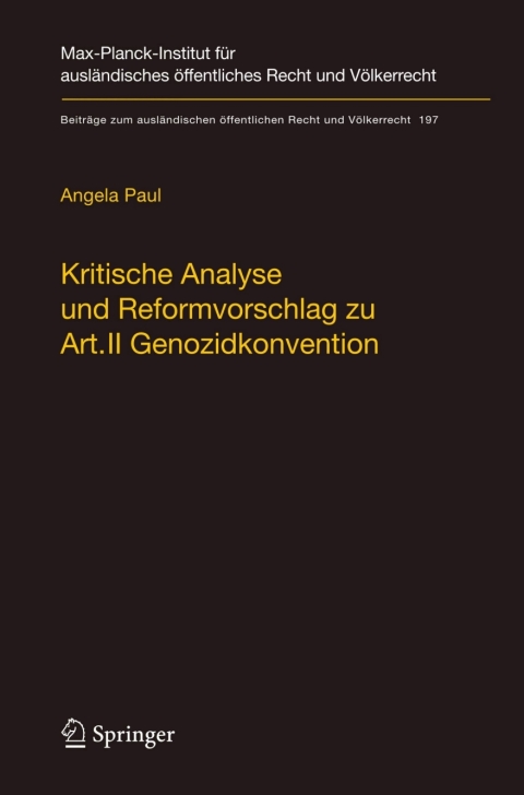 Cover image for book Kritische Analyse und Reformvorschlag zu Art. II Genozidkonvention