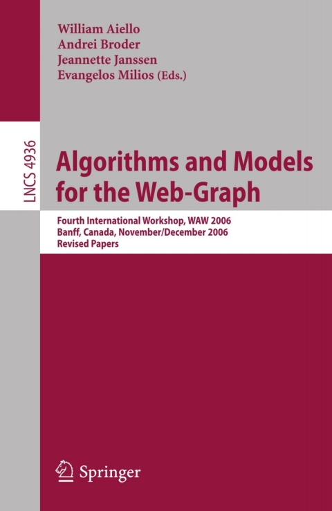 Cover image for book Algorithms and Models for the Web-Graph
