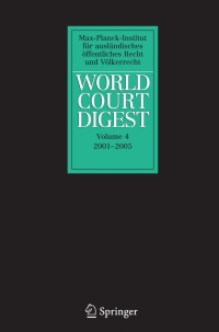 Cover image: World Court Digest 2001 - 2005 1st edition 9783540874669