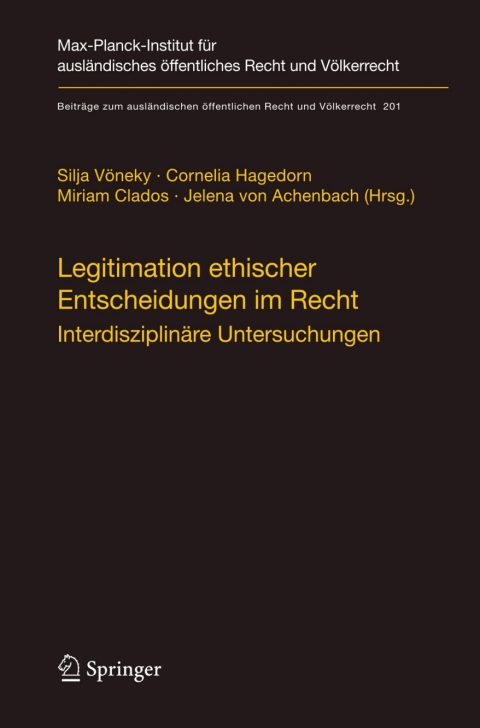 Cover image for book Legitimation ethischer Entscheidungen im Recht
