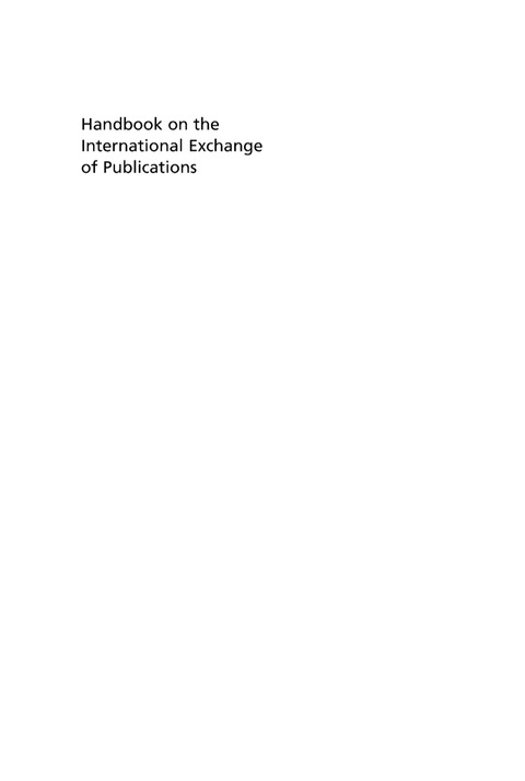 Cover image for book Handbook on the International Exchange of Publications