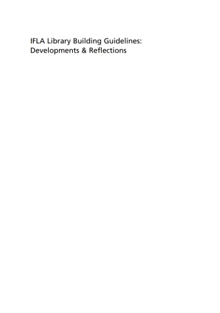 IFLA Library Building Guidelines: Developments & Reflections