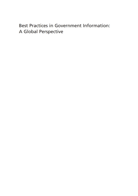 Cover image for book Best Practices in Government Information