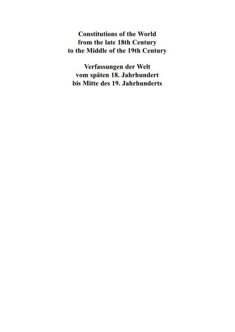 Cover image for book Constitutional Documents of Austria, Hungary and Liechtenstein 1791–1849