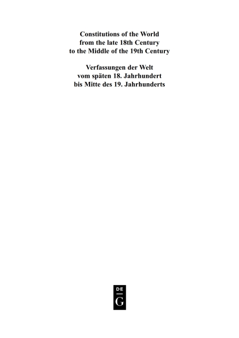 Cover image for book Constitutional Documents of France, Corsica and Monaco 1789–1848