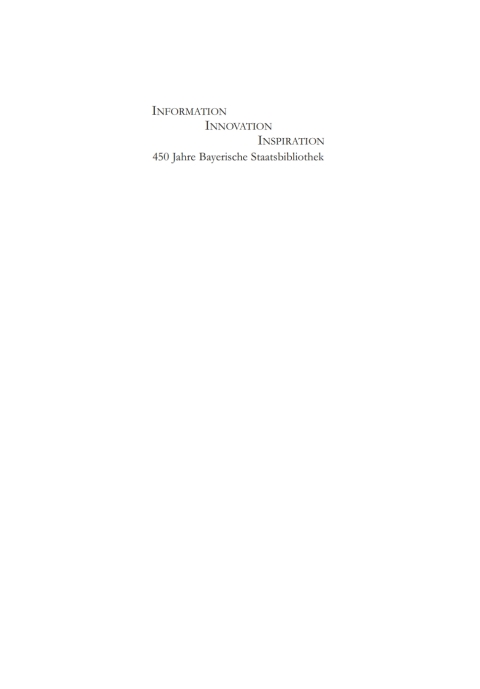 Cover image for book Information - Innovation - Inspiration