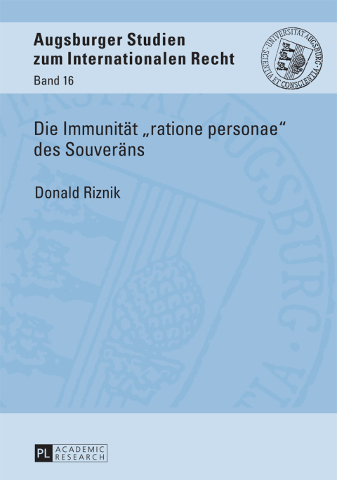 Cover image for book Die Immunitaet «ratione personae» des Souveraens