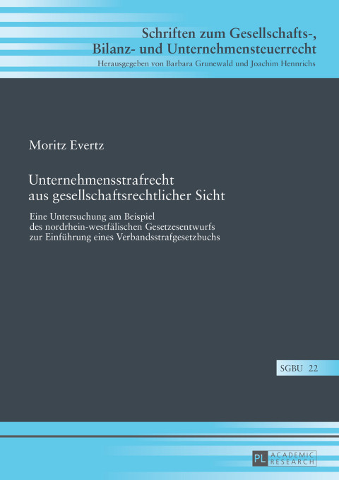 Cover image for book Unternehmensstrafrecht aus gesellschaftsrechtlicher Sicht