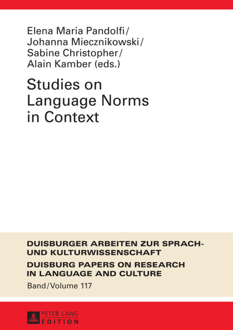 Cover image for book Studies on Language Norms in Context