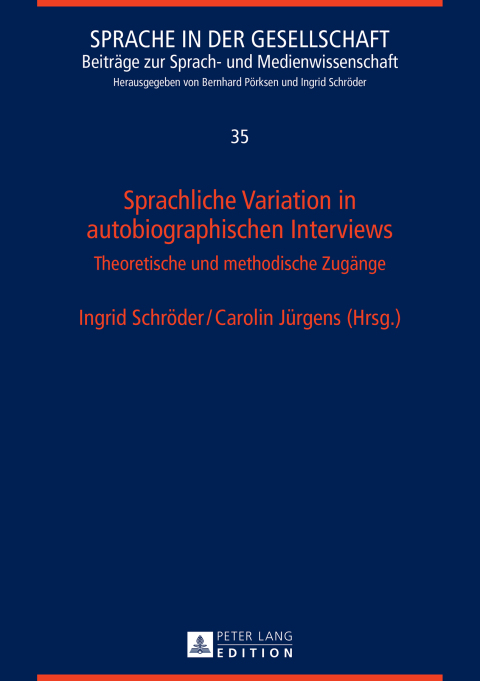 Cover image for book Sprachliche Variation in autobiographischen Interviews