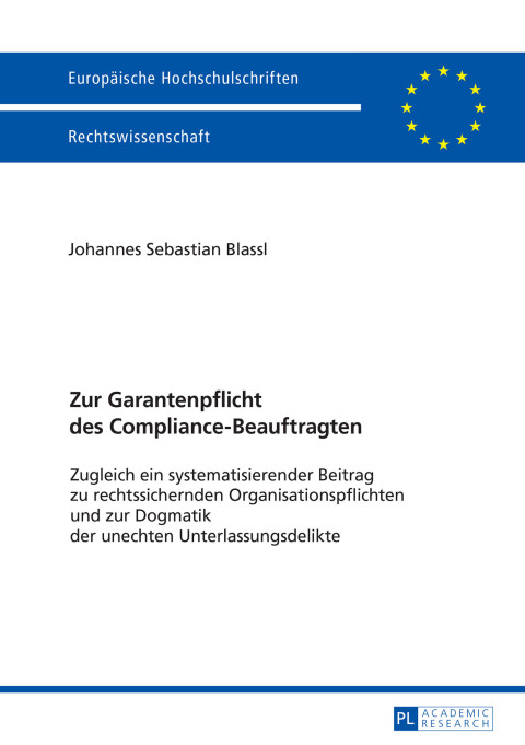 Cover image for book Zur Garantenpflicht des Compliance-Beauftragten
