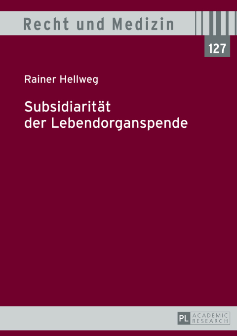 Cover image for book Subsidiaritaet der Lebendorganspende