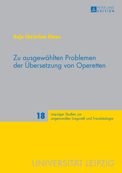 Cover image for book Zu ausgewaehlten Problemen der Uebersetzung von Operetten