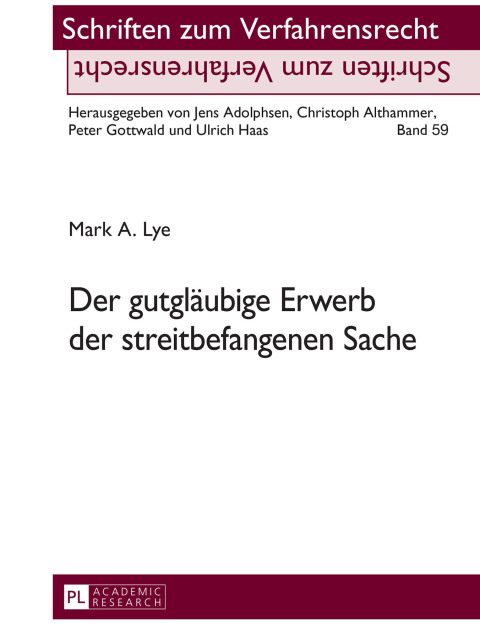 Cover image for book Der gutglaeubige Erwerb der streitbefangenen Sache
