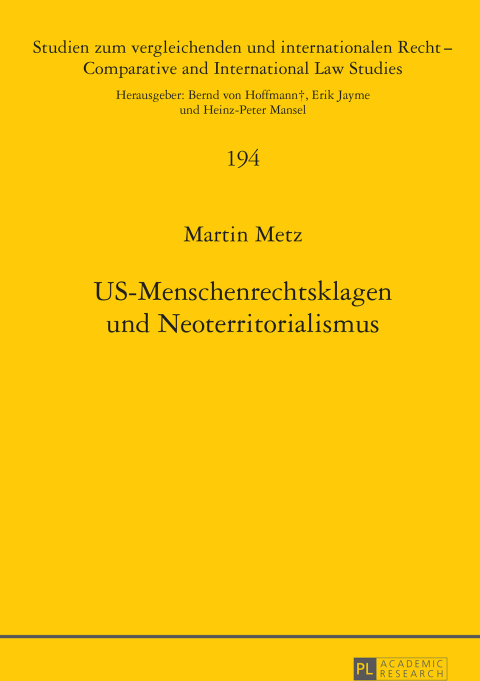 Cover image for book US-Menschenrechtsklagen und Neoterritorialismus