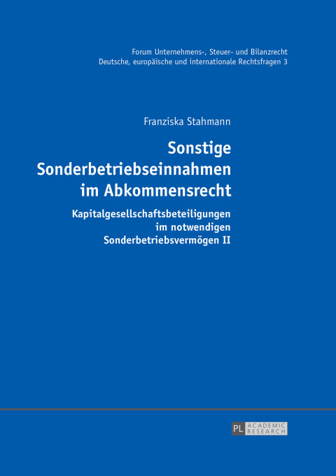 Cover image for book Sonstige Sonderbetriebseinnahmen im Abkommensrecht