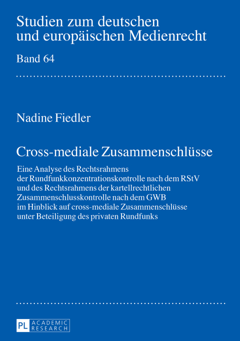 Cover image for book Cross-mediale Zusammenschluesse