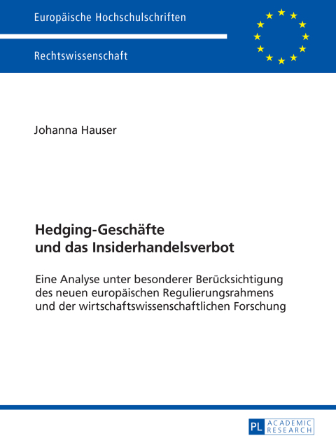 Cover image for book Hedging-Geschaefte und das Insiderhandelsverbot