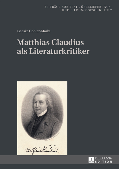 Cover image for book Matthias Claudius als Literaturkritiker