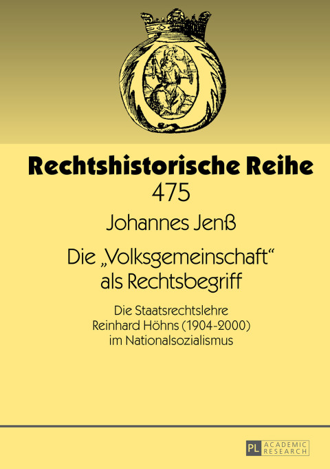 Cover image for book Die «Volksgemeinschaft» als Rechtsbegriff