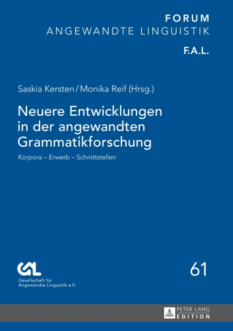 Cover image for book Neuere Entwicklungen in der angewandten Grammatikforschung