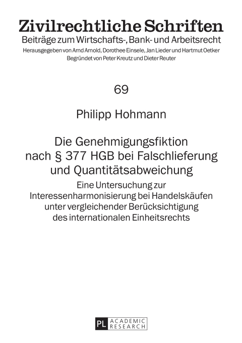 Cover image for book Die Genehmigungsfiktion nach § 377 HGB bei Falschlieferung und Quantitaetsabweichung