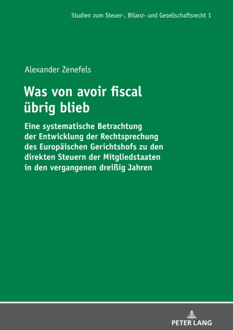 Cover image for book Was von avoir fiscal uebrig blieb