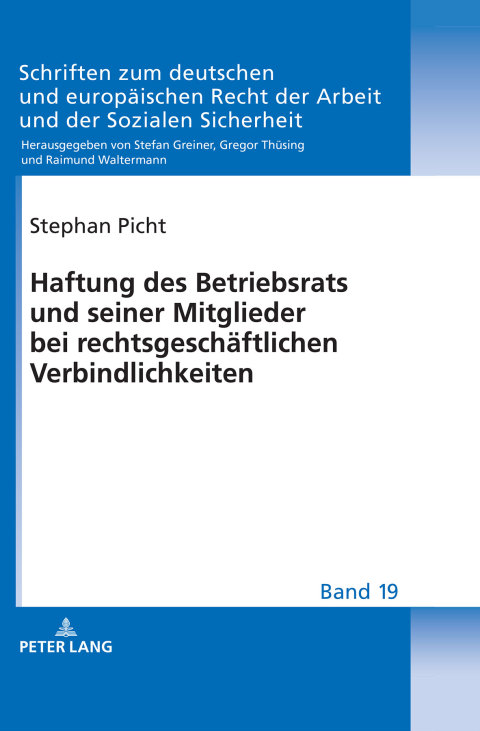 Cover image for book Haftung des Betriebsrats und seiner Mitglieder bei rechtsgeschaeftlichen Verbindlichkeiten