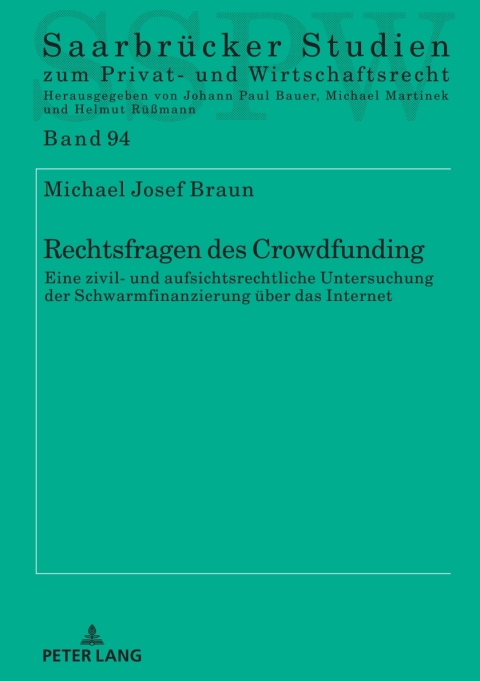 Cover image for book Rechtsfragen des Crowdfunding