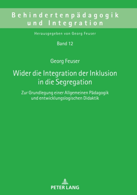 Cover image for book Wider die Integration der Inklusion in die Segregation