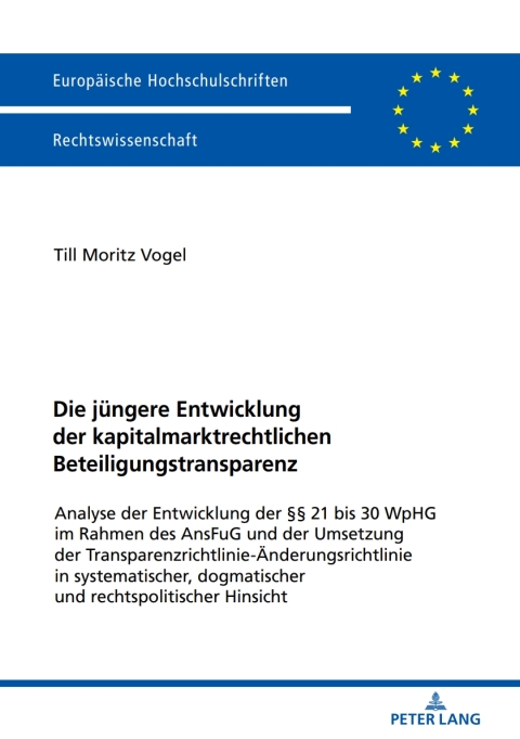 Cover image for book Die juengere Entwicklung der kapitalmarktrechtlichen Beteiligungstransparenz