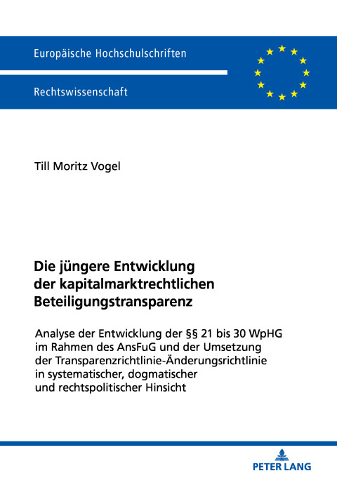 Cover image for book Die juengere Entwicklung der kapitalmarktrechtlichen Beteiligungstransparenz
