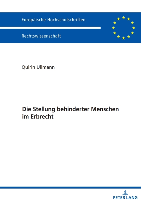 Cover image for book Die Stellung behinderter Menschen im Erbrecht