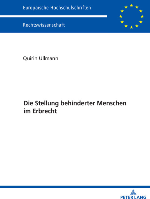 Cover image for book Die Stellung behinderter Menschen im Erbrecht