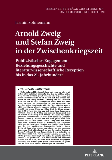 Cover image for book Arnold Zweig und Stefan Zweig in der Zwischenkriegszeit