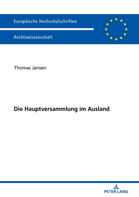 Cover image for book Die Hauptversammlung im Ausland