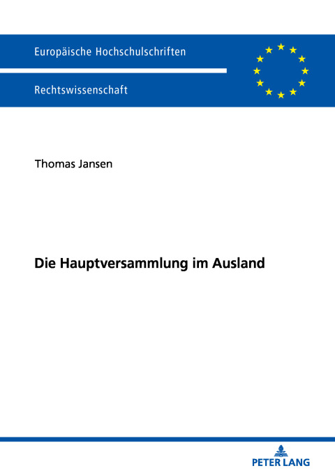 Cover image for book Die Hauptversammlung im Ausland