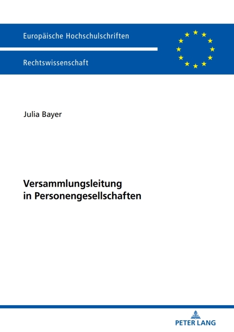 Cover image for book Versammlungsleitung in Personengesellschaften