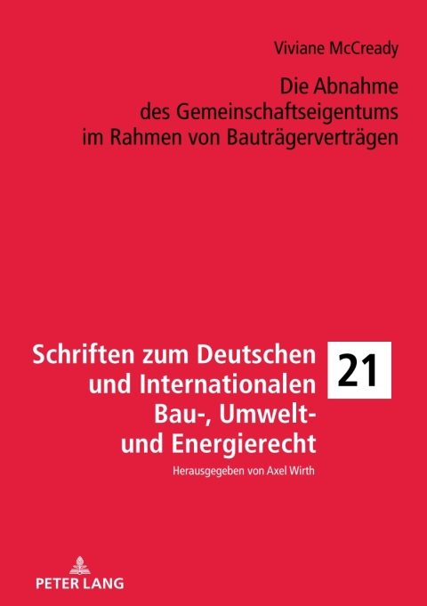 Cover image for book Die Abnahme des Gemeinschaftseigentums im Rahmen von Bautraegervertraegen