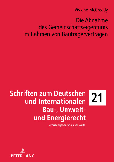 Cover image for book Die Abnahme des Gemeinschaftseigentums im Rahmen von Bautraegervertraegen