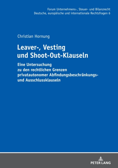 Cover image for book Leaver-, Vesting- und Shoot-Out-Klauseln