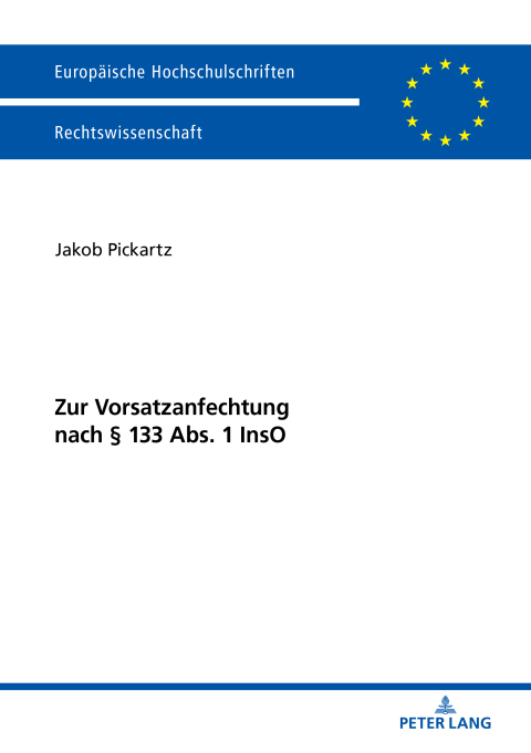 Cover image for book Zur Vorsatzanfechtung nach § 133 Abs. 1 InsO