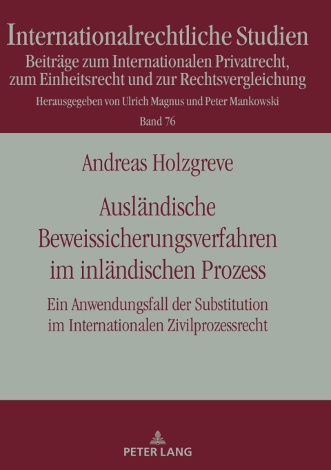 Cover image for book Auslaendische Beweissicherungsverfahren im inlaendischen Prozess