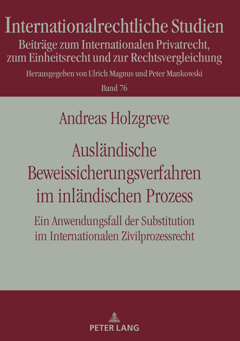 Cover image for book Auslaendische Beweissicherungsverfahren im inlaendischen Prozess