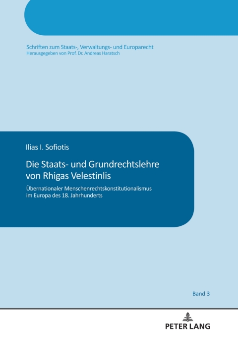 Cover image for book Die Staats- und Grundrechtslehre von Rhigas Velestinlis