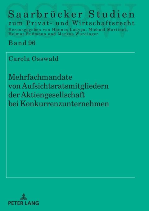Cover image for book Mehrfachmandate von Aufsichtsratsmitgliedern der Aktiengesellschaft bei Konkurrenzunternehmen